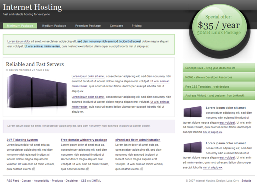 Internet Hosting Layout 1